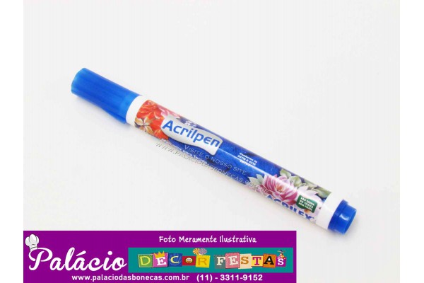 CANETA PARA TECIDO ACRILPEN ACRILEX AZUL TURQUESA 